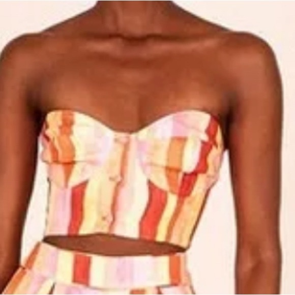 FARM Rio Medium Sunny Multicolor Striped Crop Top - Picture 5 of 11